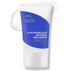 ISNTREE Hyaluronic Acid Natural Suncream SPF-50 PA++++ 50ml, 1.69 fl.oz | Evens out skin tone | Lightweight sunscreen | Replenishes moisture