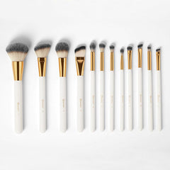 BH Cosmetics - White Studded Elegance 12/Piece Brush Set With Brushes Holder