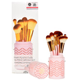 BH Cosmetics - Pink Perfection 10/Piece Brush Set With Button Holder