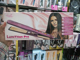 HST-302 ( PINK ) Studio Nano Lumi Titan Pro Gold Titanium Straightener For Radiant Frizz Free Hair ( Orignal )