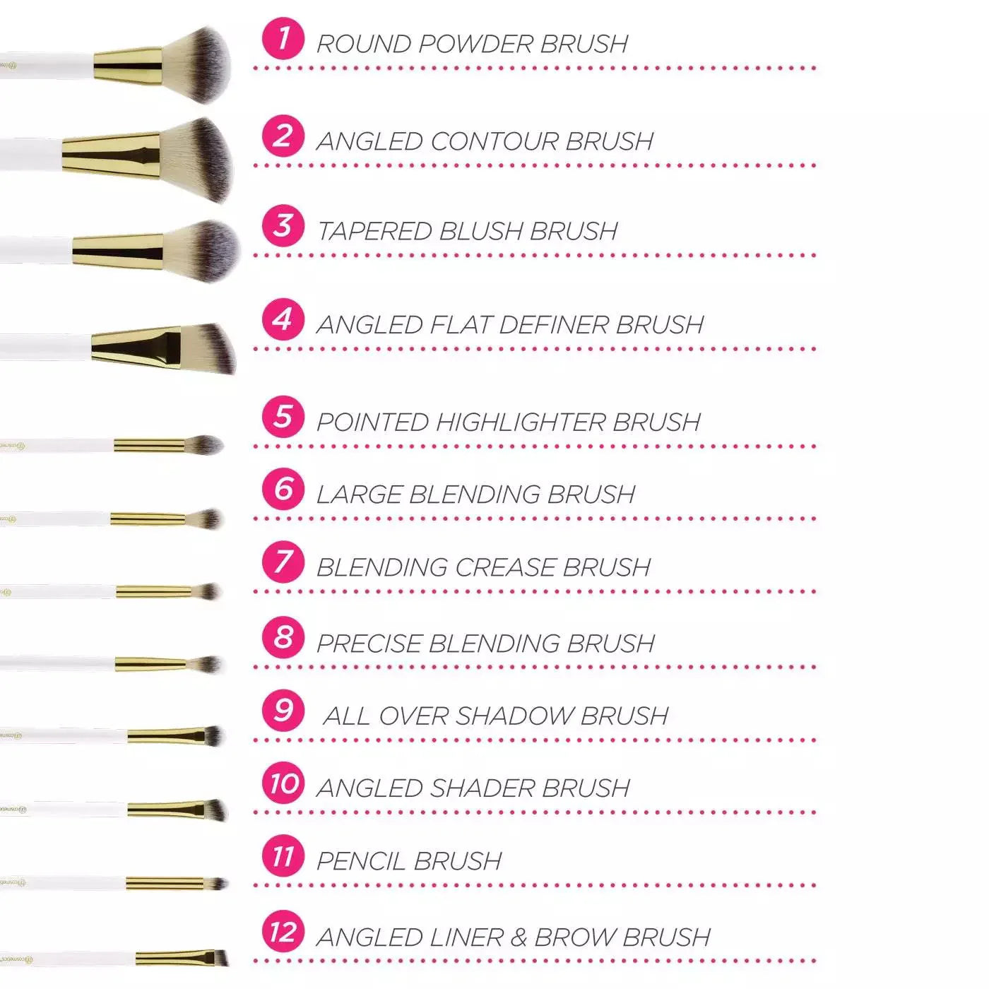 BH Cosmetics - Studded Couture – 12/Piece Brush Set
