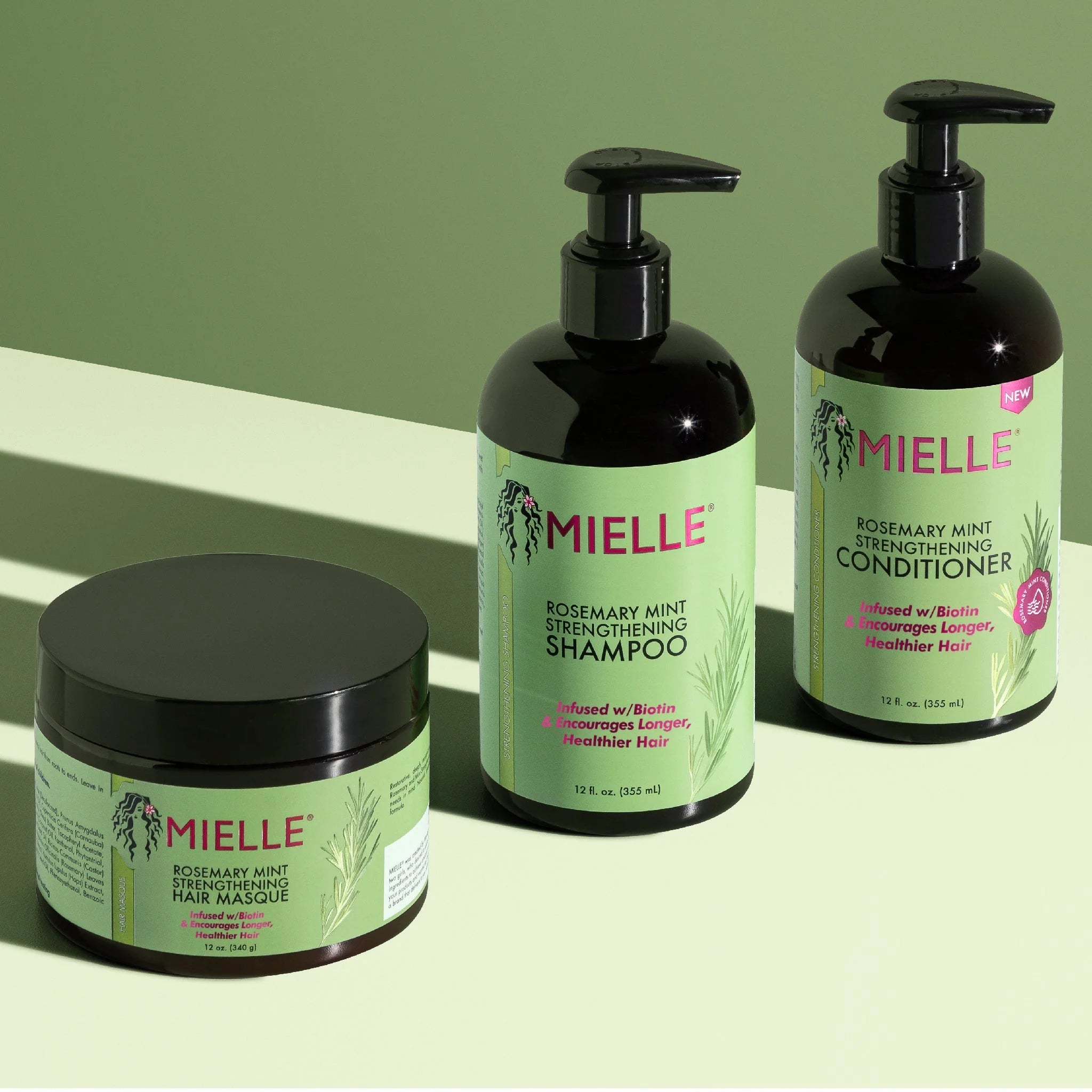 Mielle Rosemary Mint 3in1 Set ( Shampoo 355ml , Conditioner 355ml & Hair Mask 340g )