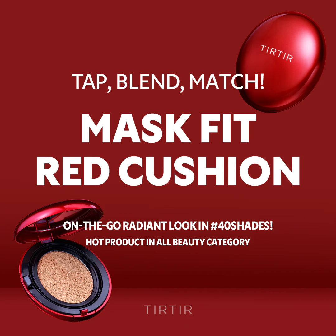 TIRTIR Mask Fit Red Cushion Foundation | Full coverage, Weightless, Skin fit, Satin Glow Finish, Korean Makeup BB Foundation, Beauty, Tattoo Cover Up, Buildable 0.63 Fl Oz