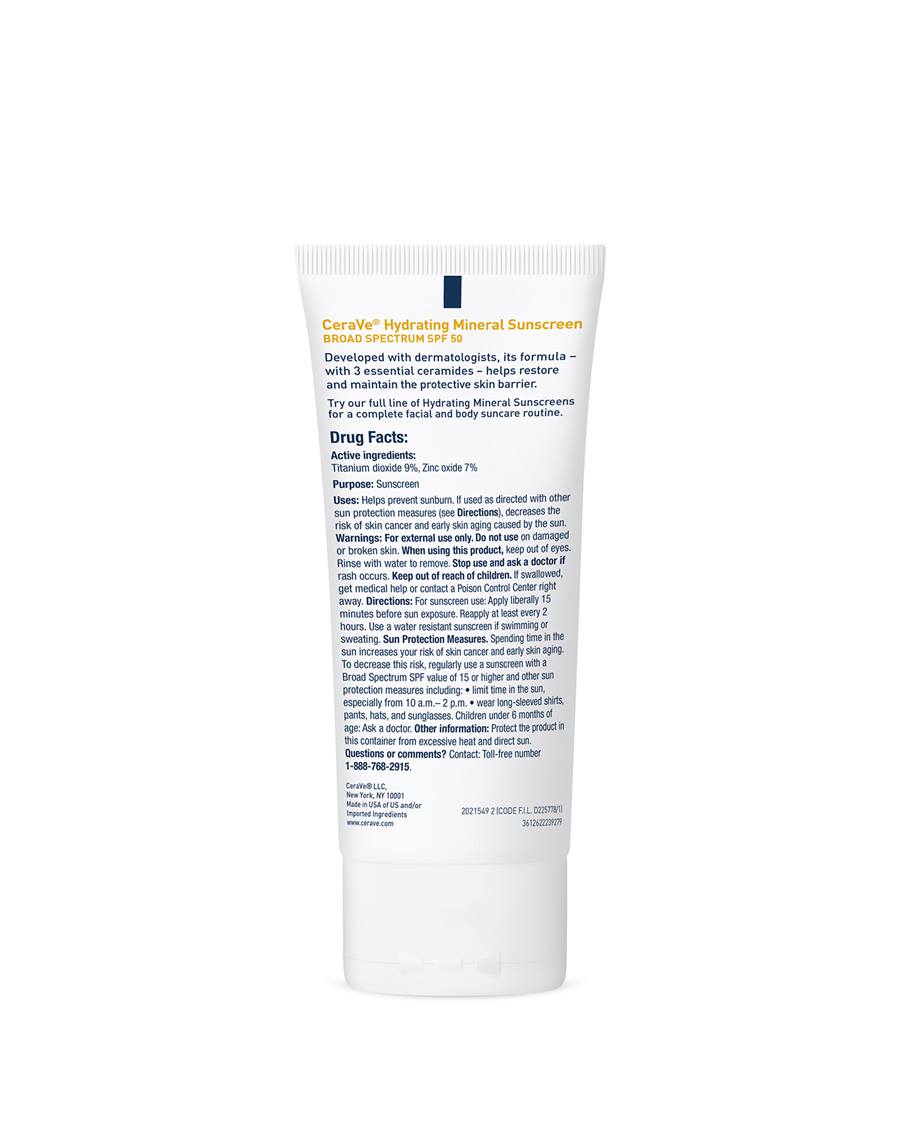 CeraVe Hydrating Mineral Sunscreen SPF 50 Face Lotion 75 ML