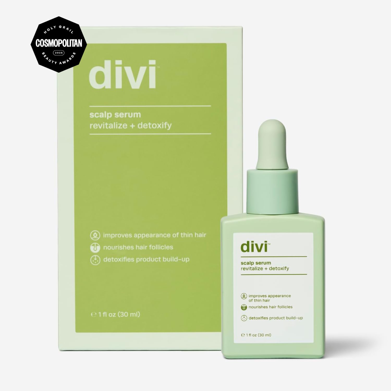 DIVI Revitalize And Detoxify Your Scalp With Divi Scalp Serum - Aids Against Hair-Thinning, Nourishes Hair Follicles, And Removes Product Build-Up 30ml