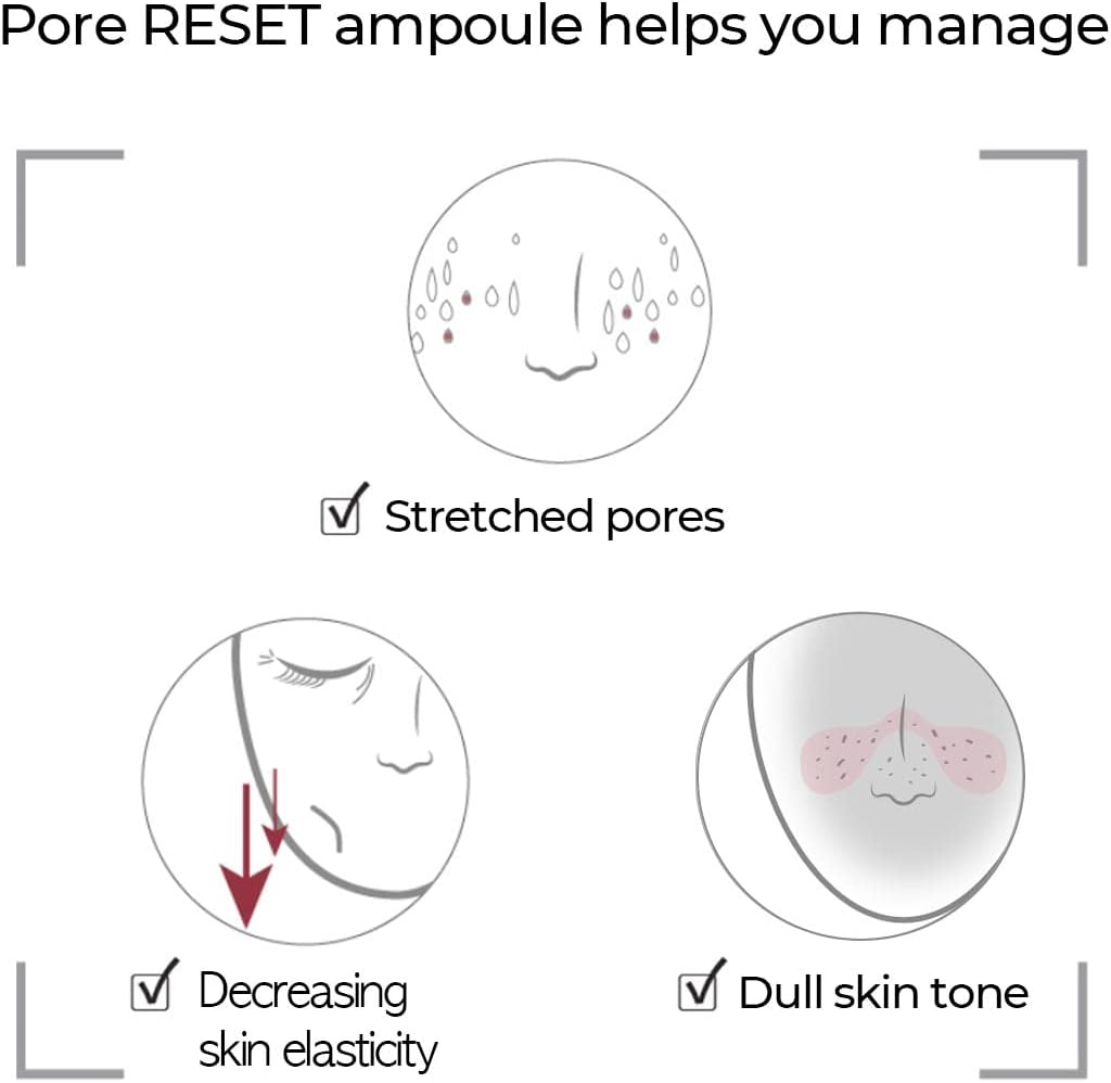 Numbuzin No.3 Pore Reset Ampoule Shot | Retinol, Silybin, Niacinamide, Adenosine, Saggy Pores, Excess Sebum | Korean Skin Care for Face
