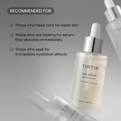 TIRTIR SOS Serum - Radiant Glow Boosting Face Serum - Plumping, Anti Aging, Hydrating - Visibly Smooth and Glowy Skin - Fragrance Free for All Skin Types, 1.69 fl.oz.