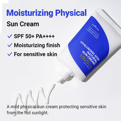 ISNTREE Hyaluronic Acid Natural Suncream SPF-50 PA++++ 50ml, 1.69 fl.oz | Evens out skin tone | Lightweight sunscreen | Replenishes moisture