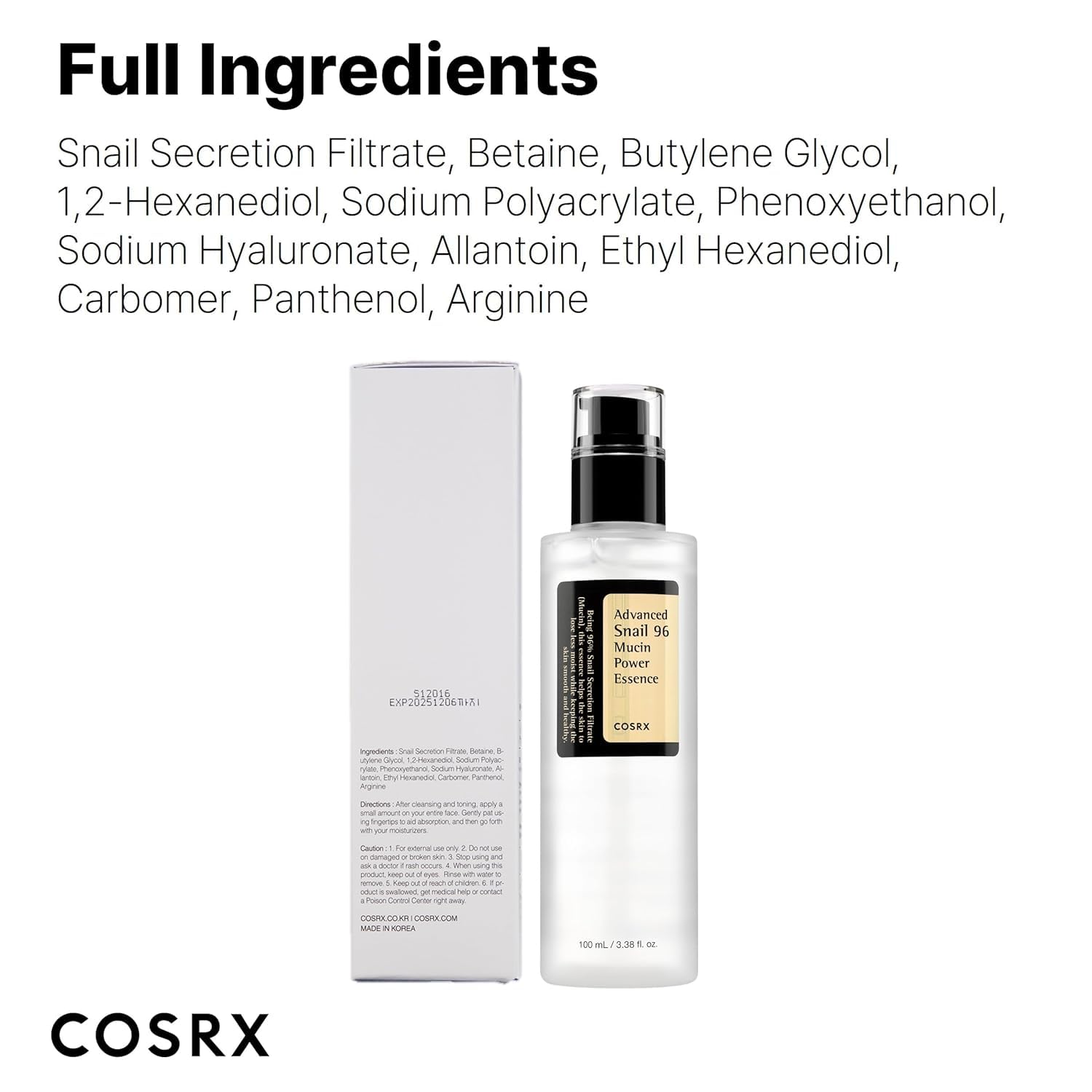 COSRX Snail Mucin 96% Power Repairing Essence 100ml