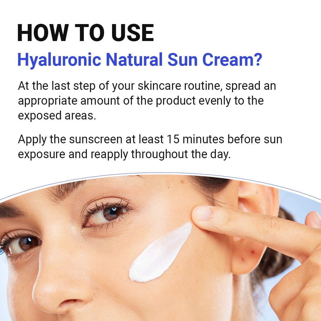 ISNTREE Hyaluronic Acid Natural Suncream SPF-50 PA++++ 50ml, 1.69 fl.oz | Evens out skin tone | Lightweight sunscreen | Replenishes moisture