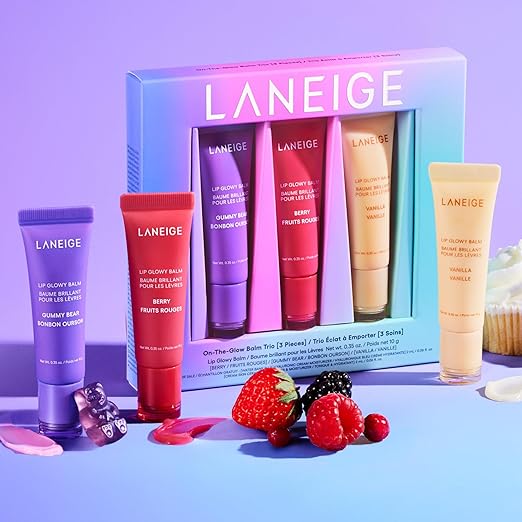 LANEIGE Lip Glowy Balm Moisturize & Nourish 3/Pcs Trio Box