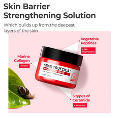 SOME BY MI Snail Truecica Miracle Repair Cream - 2.02Oz, 60ml - Made from Snail Mucin for Sensitive Skin - Daily Repair Face Moisturizer for Acne Marks and Strengthen Skin Barrier - Korean Skin Care