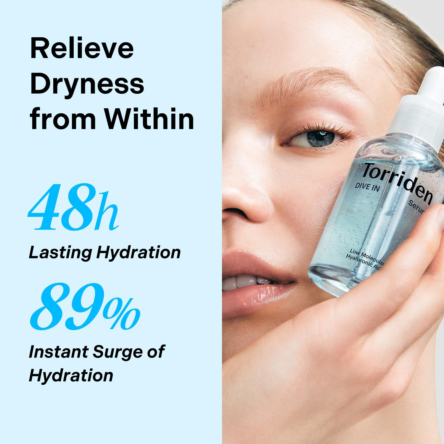 Torriden DIVE IN Hyaluronic Acid Serum 50ml (1.69 fl.oz.) | Hyaluronic Acid, Panthenol, Allantoin | Korean Facial Serum