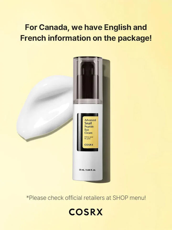 COSRX Snail Mucin Peptide Under Eye Cream 25ml