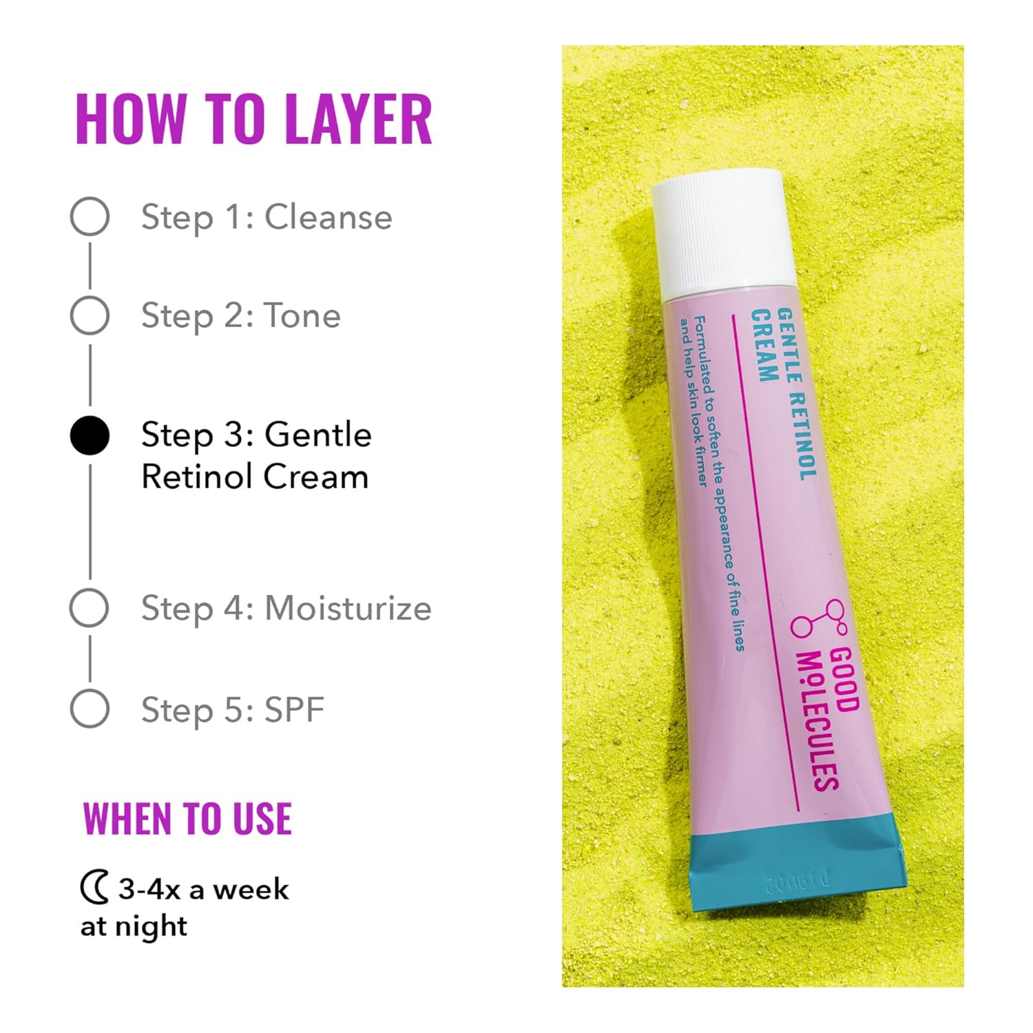 Good Molecules Gentle Retinol Cream - Retinol Night Cream to Minimize Appearance of Fine Lines & Wrinkles, Skin Tightening Recipe with Bakuchiol, Anti-Aging Skin Care For Face