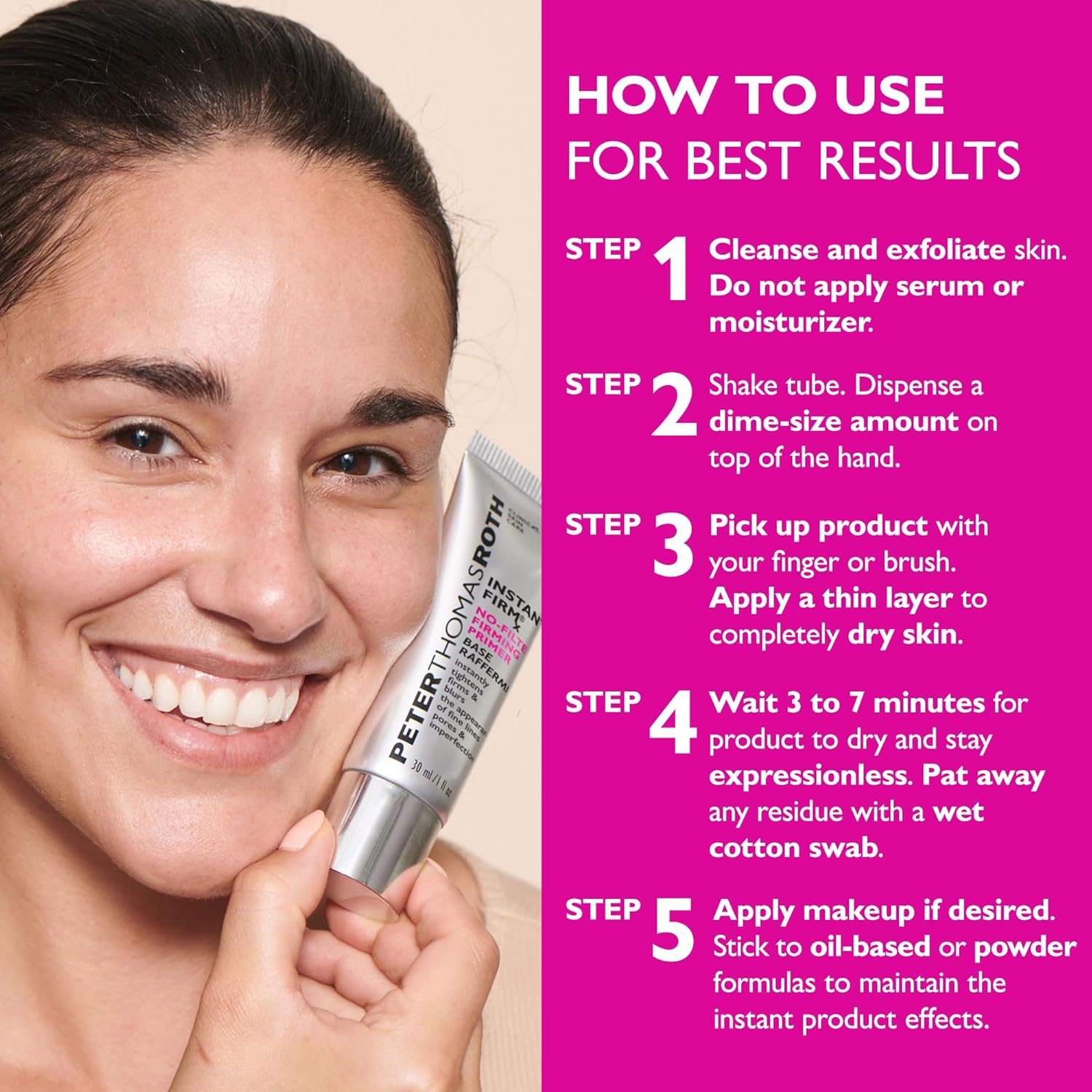 PETER THOMAS RUTH Instant FIRMx® No-Filter Primer, Instant Skin Tightener, Skin Firmer, Makeup Primer For Face, Blurring Face Primer 30ml