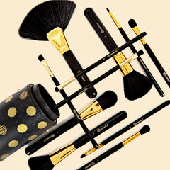 BH Cosmetics - Dot Collection 11/piece Brush Set With Button Holder