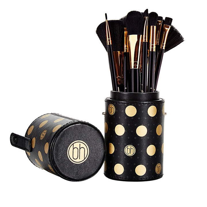 BH Cosmetics - Dot Collection 11/piece Brush Set With Button Holder