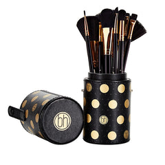 BH Cosmetics - Dot Collection 11/piece Brush Set With Button Holder