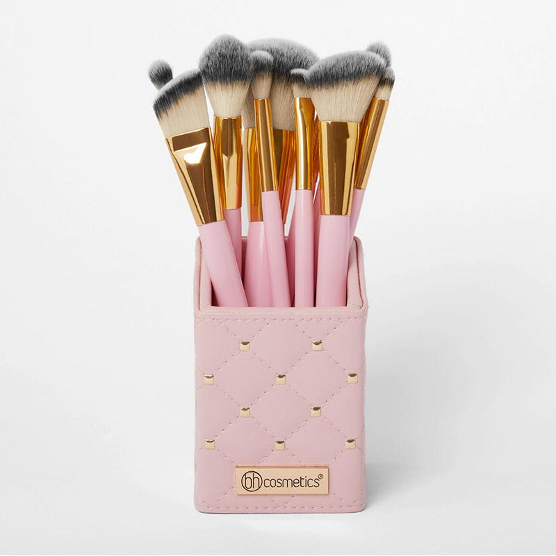 BH Cosmetics - Pink Studded Elegance 12/Piece Brush Set With Brush Holder