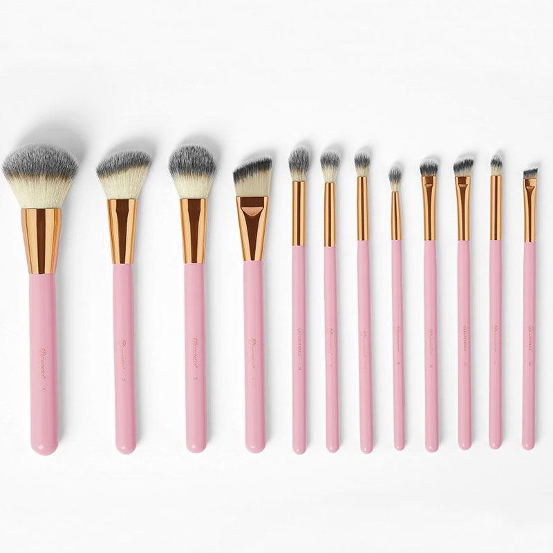 BH Cosmetics - Pink Studded Elegance 12/Piece Brush Set With Brush Holder