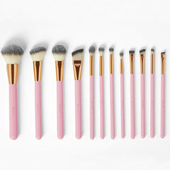 BH Cosmetics - Pink Studded Elegance 12/Piece Brush Set With Brush Holder