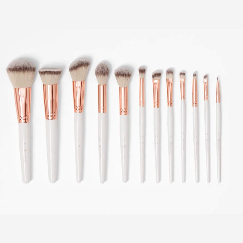 BH Cosmetics - Rose Romance 12/Piece Brush Set With White Cosmetic Case