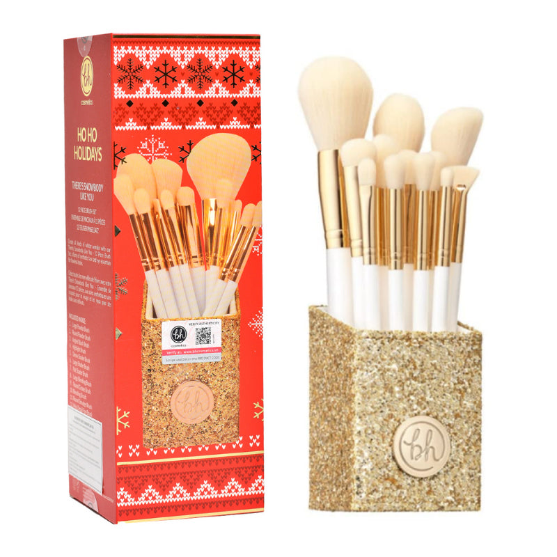 BH Cosmetics - There's Snowbody Like You 12/Piece Brush Set With Shimmer Gold Holder
