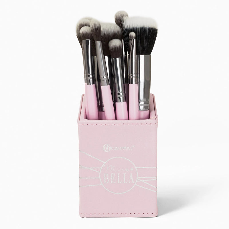 BH Cosmetics - Mrs Bella 9/Piece Brush Set With Angled Brush Holder