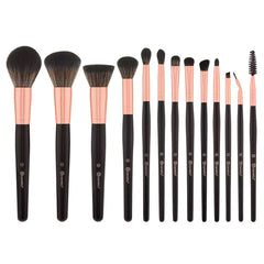 BH Cosmetics - Signature Rose Gold 13/Piece Brush Set With Black Brushes Holder