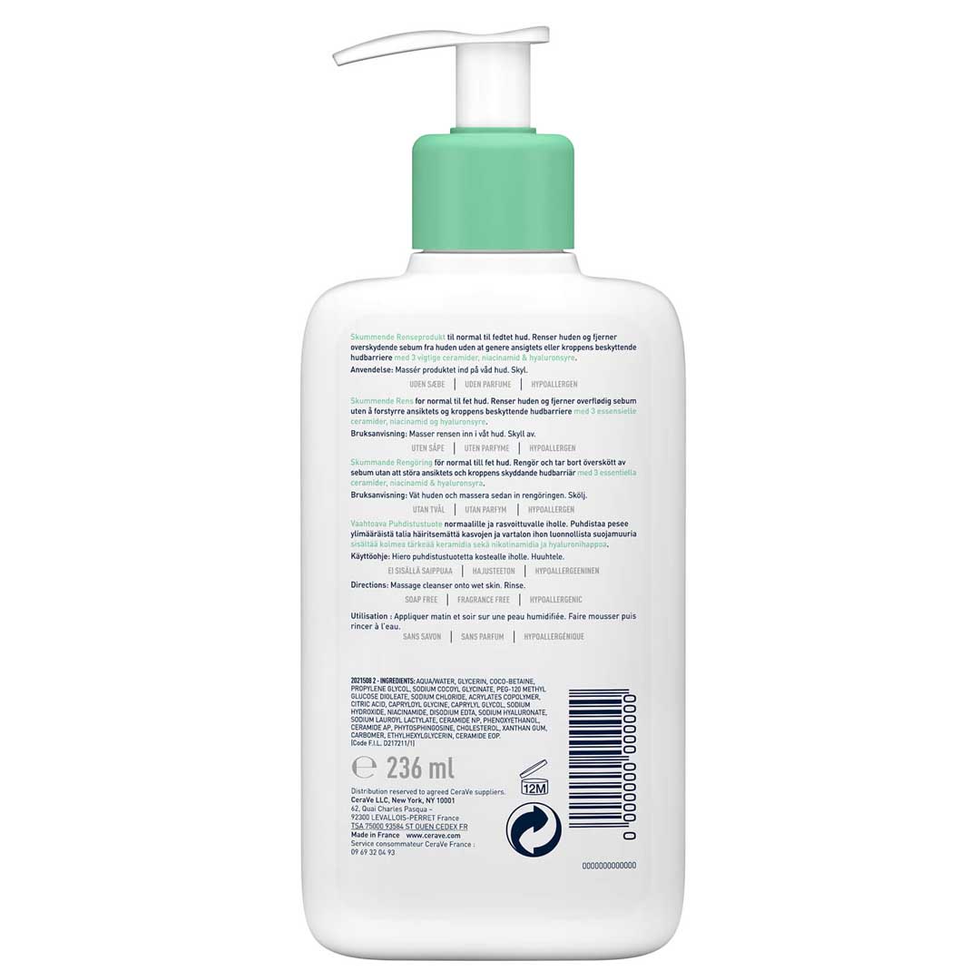 CeraVe Foaming Facial Cleanser For Normal To Oily Skin 236 ML