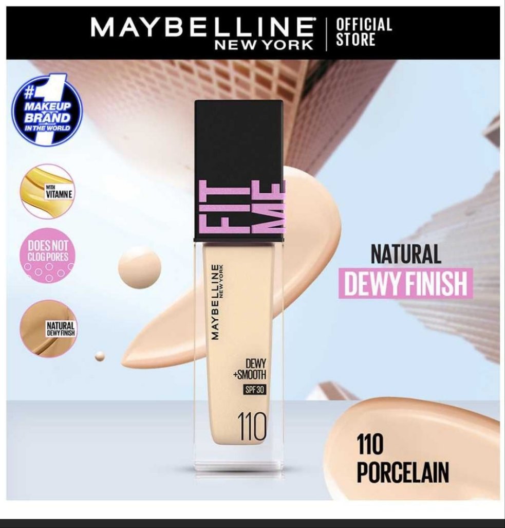 Maybelline Fit Me Dewy + Smooth Foundation 110#Porcelain