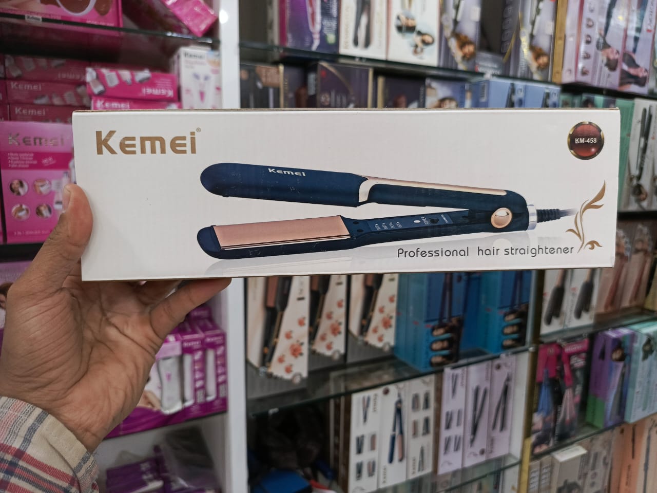Kemei KM-458 Single Button Automatic Heating Hair Straightener