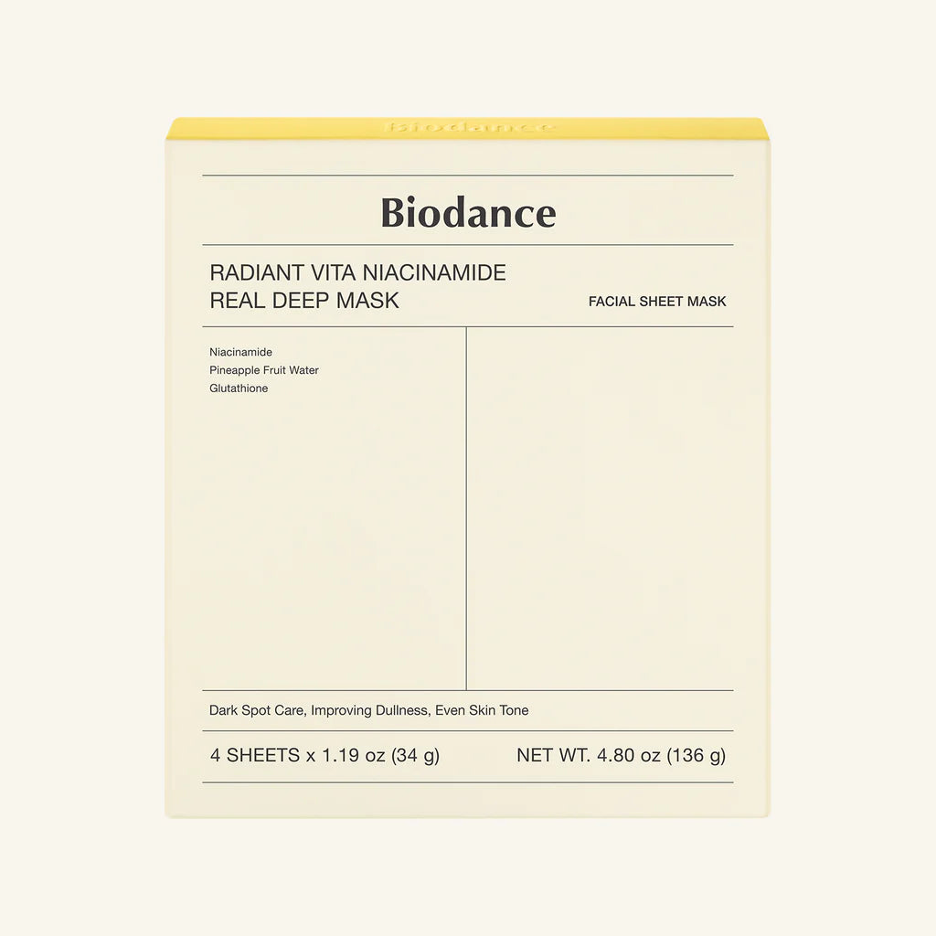 Biodance | Radiant Vita Niacinamide Real Deep Mask ( 4/Sheets Box )