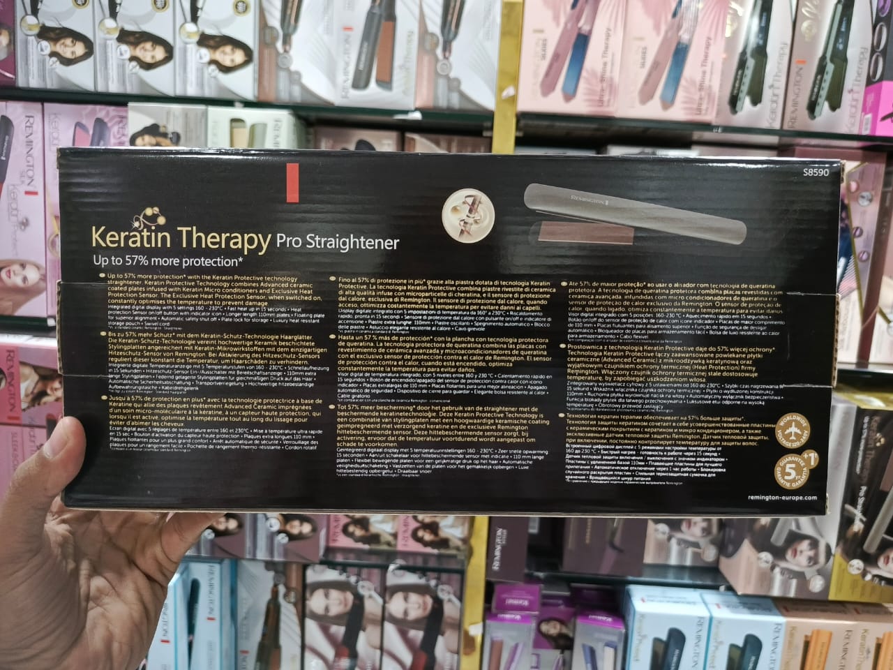 Remington S-8590 (Gold) Keratin Therapy Pro Straightener Digital Temperature Display Hair Straightener Machine