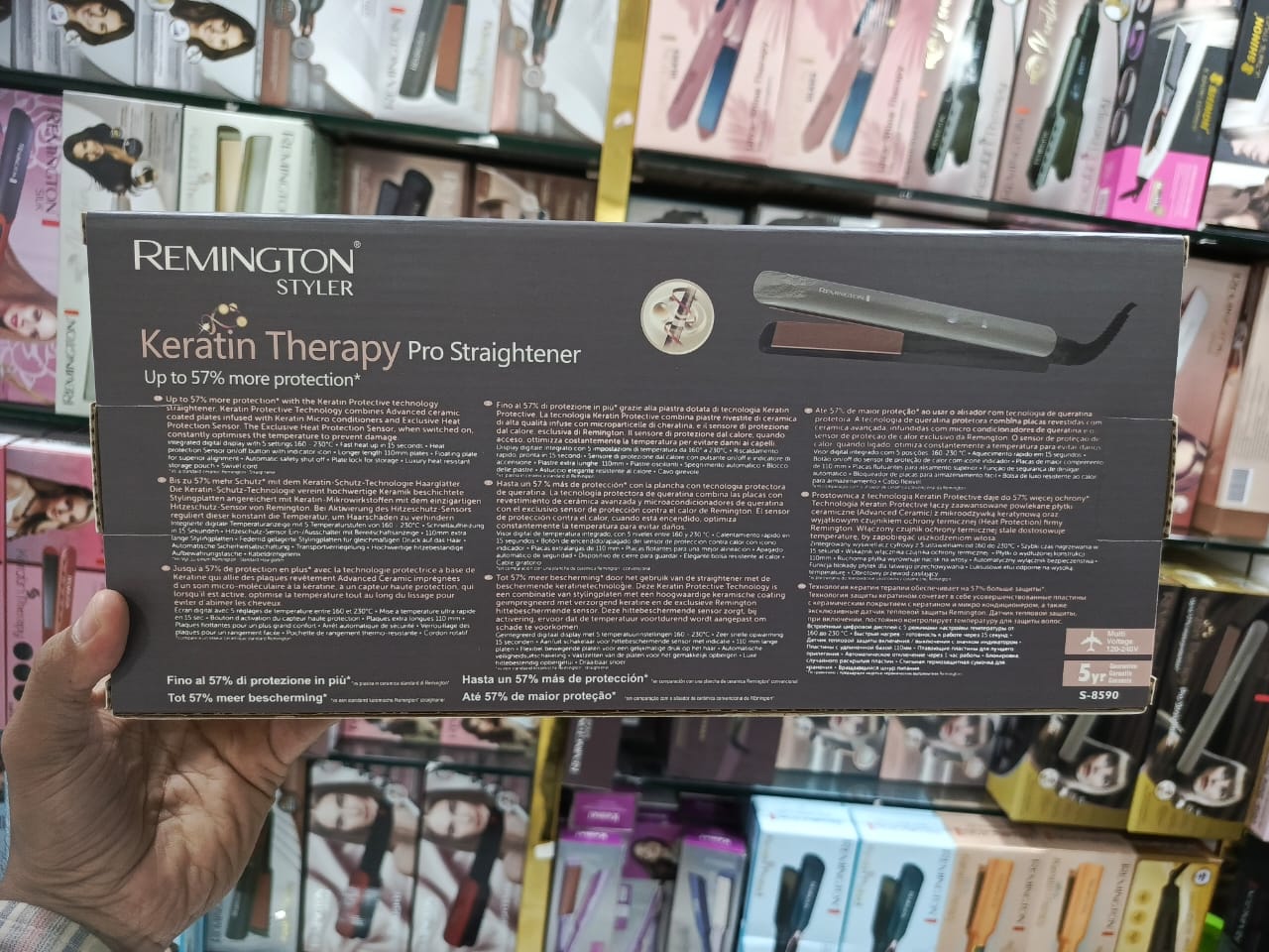 Remington S-8590 (Silver) Keratin Therapy Pro Straightener Digital Temperature Display Hair Straightener Machine
