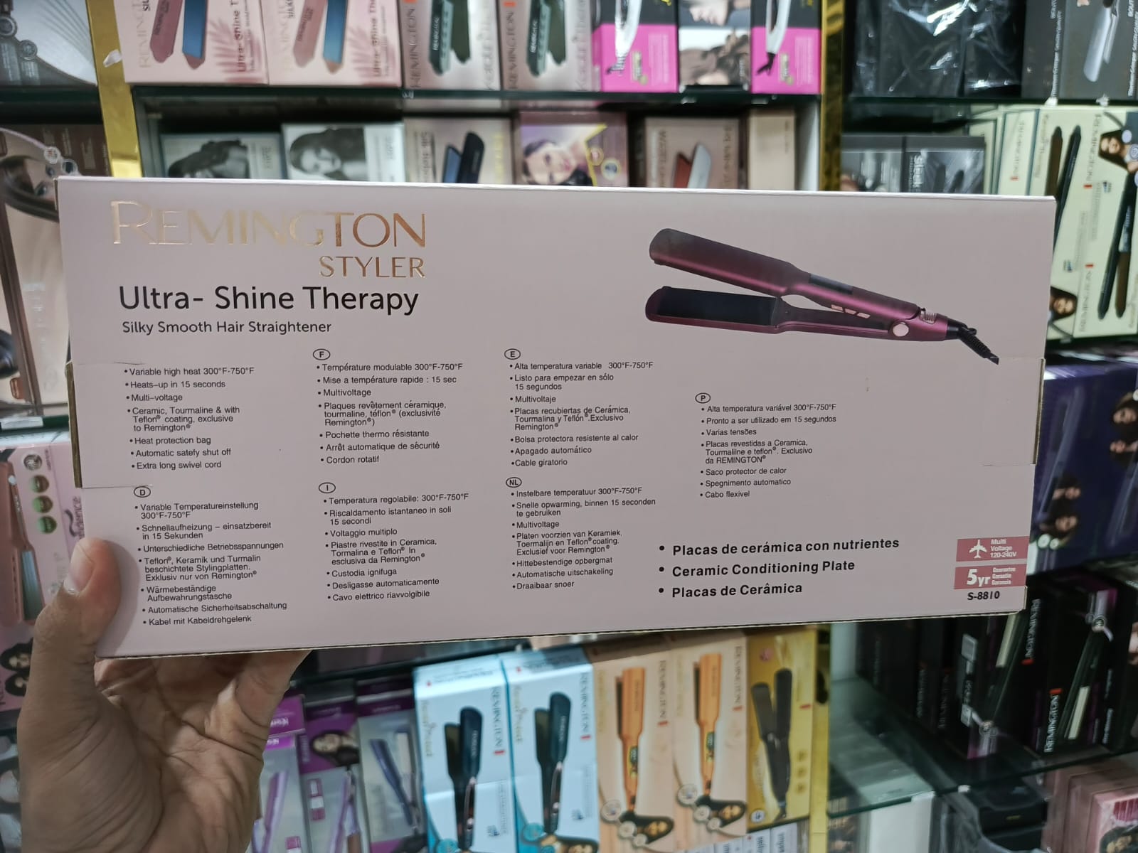 Remington S-8810 Ultra Shine Thin Digital Temperature Display Hair Straightener Machine