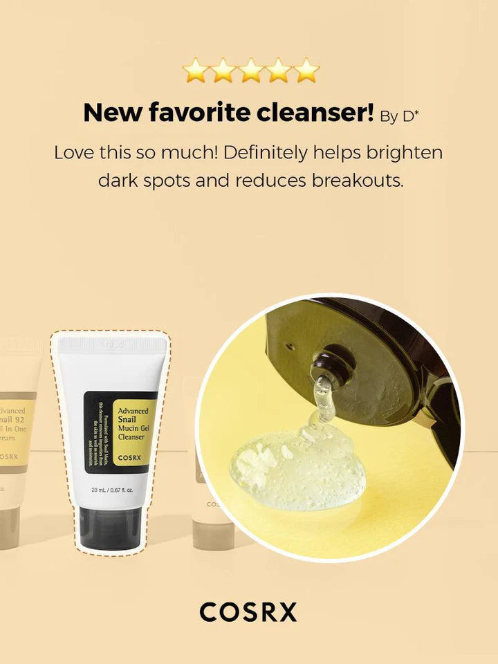 COSRX All About Snail Mucin Korean Skin Care 4/Pcs Set Mini Travel Essentials