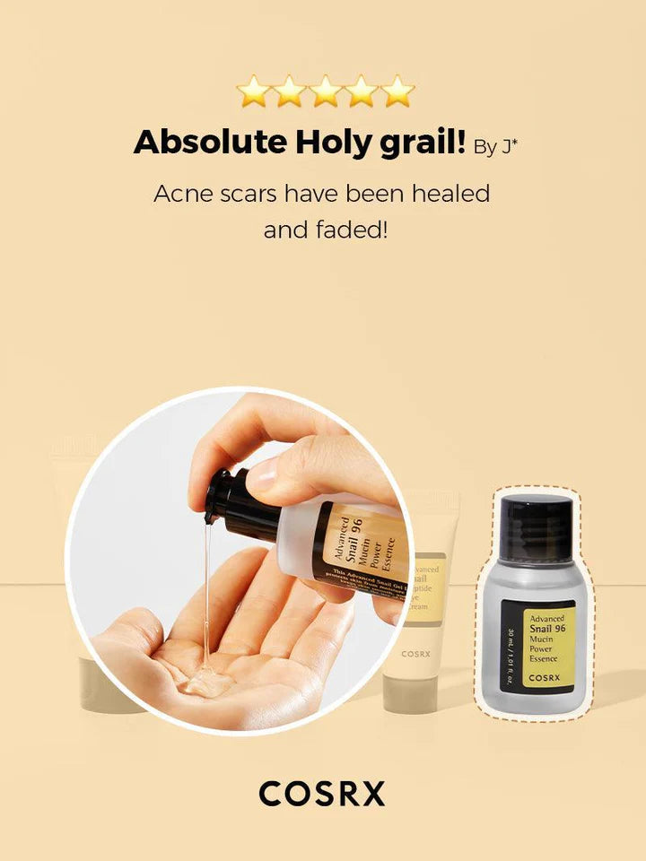 COSRX All About Snail Mucin Korean Skin Care 4/Pcs Set Mini Travel Essentials