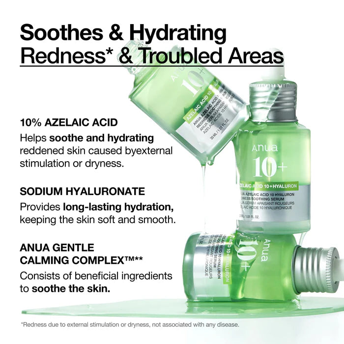 ANUA Azelaic Acid 10+ Hyaluron Redness Soothing Serum 30ml