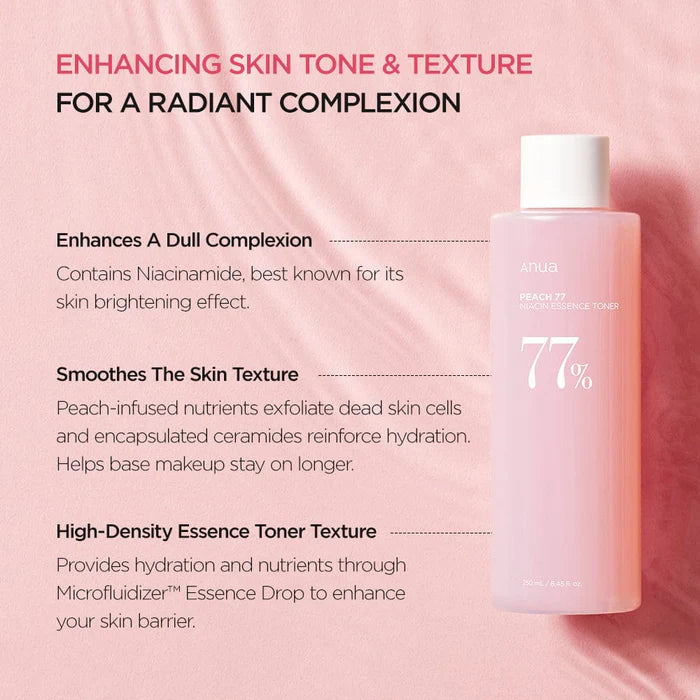 ANUA Peach 77% Niacin Essence Toner 250ml