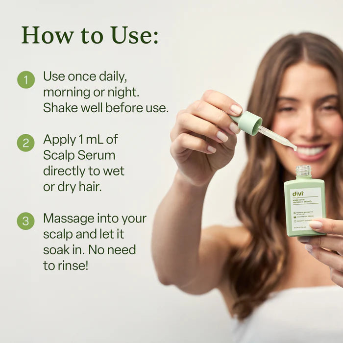 DIVI Revitalize And Detoxify Your Scalp With Divi Scalp Serum - Aids Against Hair-Thinning, Nourishes Hair Follicles, And Removes Product Build-Up 30ml