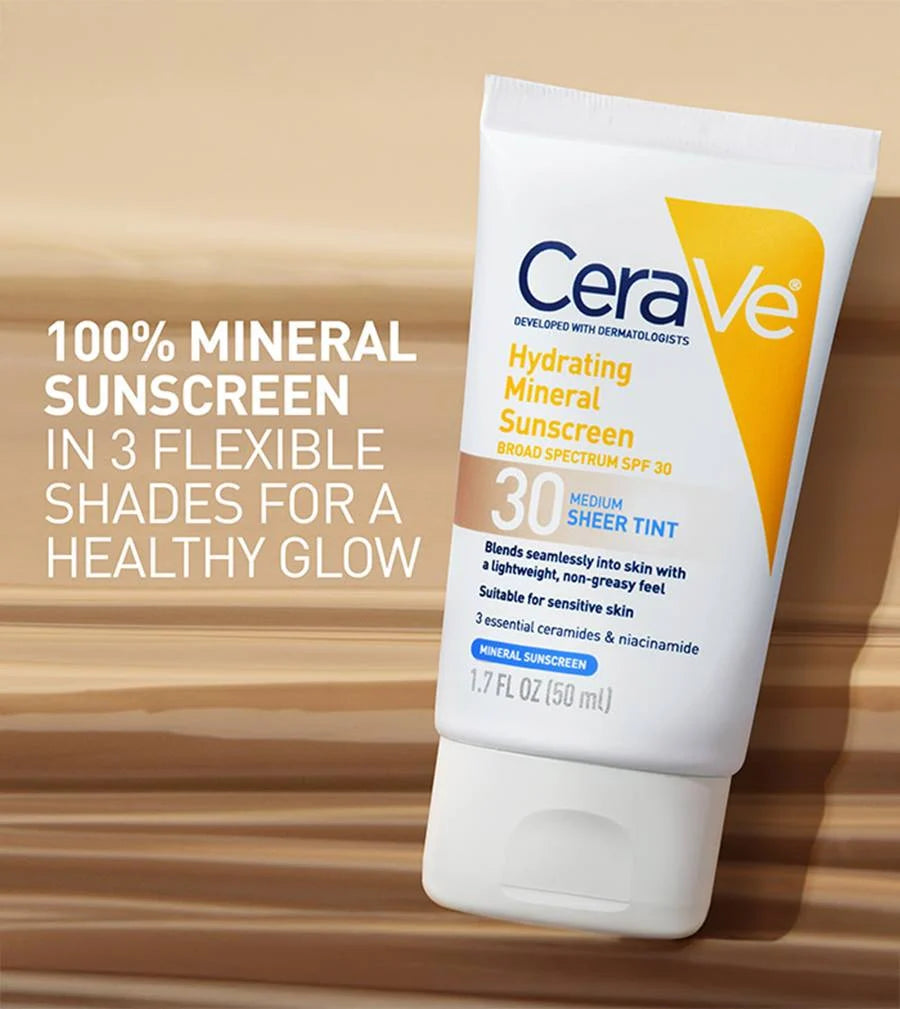 CeraVe Hydrating Mineral Sunscreen SPF-30 Face Sheer Tint 50 ML