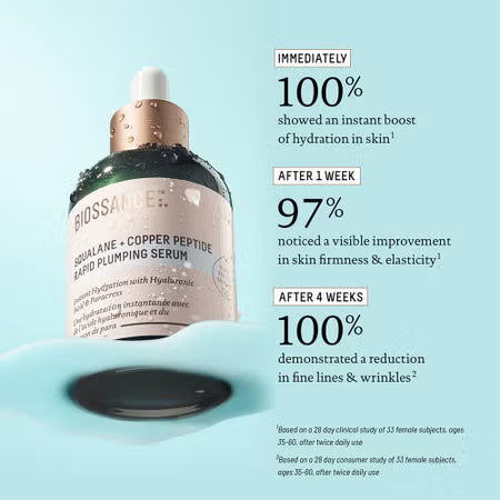 BIOSSANCE - Squalane + Copper Peptide Rapid Plumping Serum 50ml