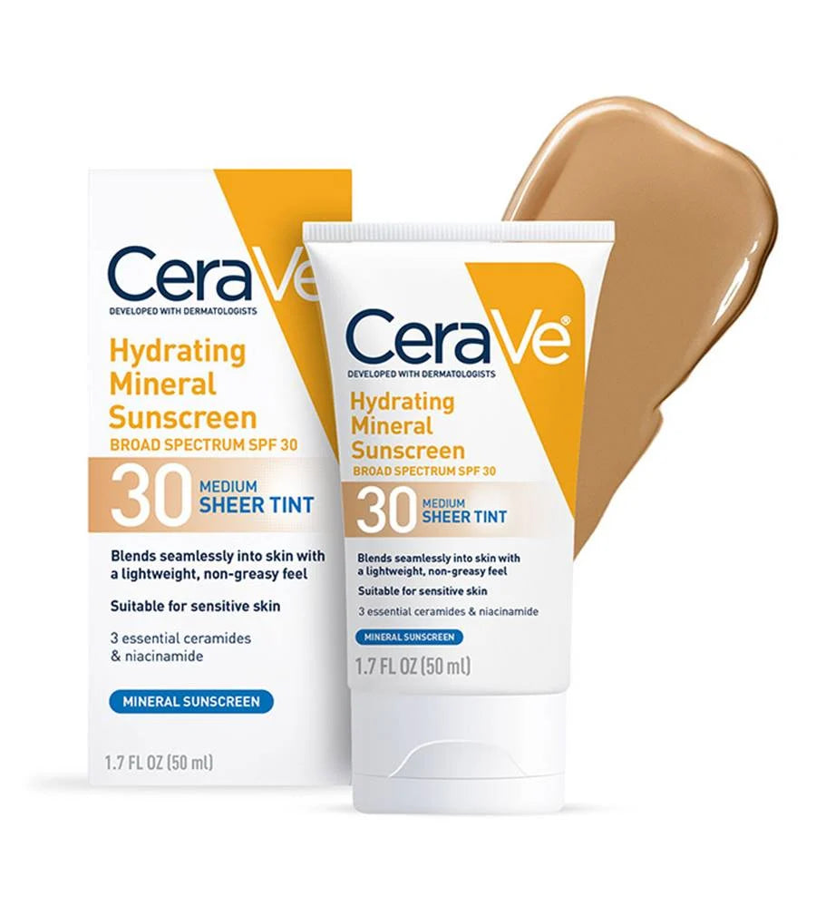 CeraVe Hydrating Mineral Sunscreen SPF-30 Face Sheer Tint 50 ML