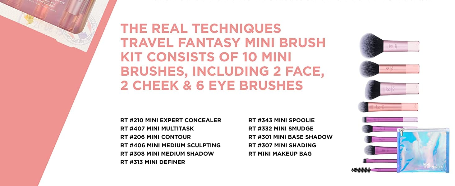 Real Techniques -Travel Fantasy Mini Brush 10/Pcs Kit