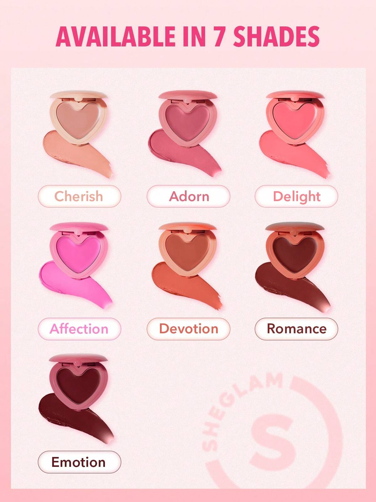 SHEGLAM Heart-Shaped Playing Cupid Cream Blush (4/Shades Available)