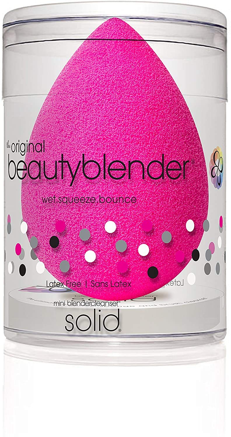 Beauty Blender Original Blender Sponge With Mini Blender Cleanser Solid ( Random Colour )