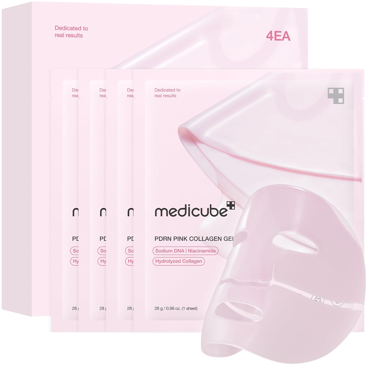 Medicube PDRN Pink Collagen Jelly Gel Face Sheet Mask ( 4/Sheets Box )