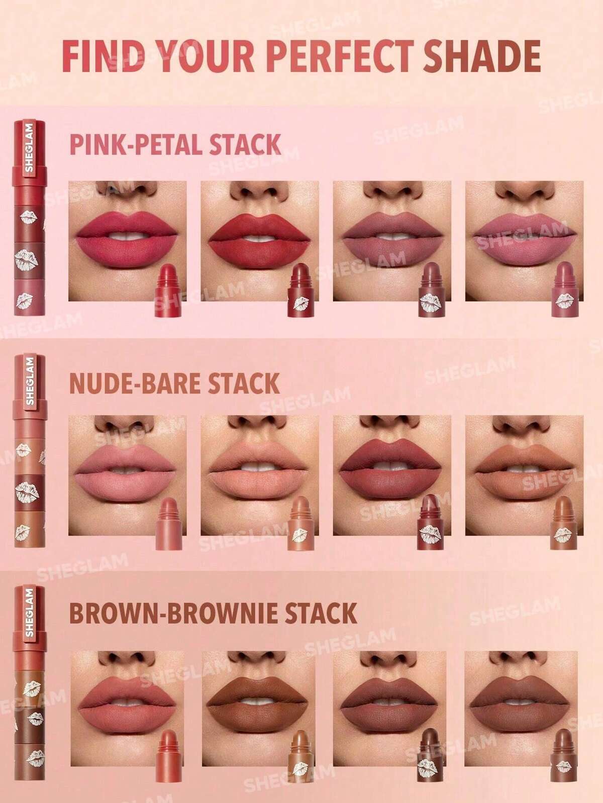 SHEGLAM 4in1 Mega Lip Stacks